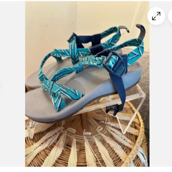 Chaco Z/1 Ecotread Sandal 6 Youth Zing Zang Teal Blue Waterproof Nylon Summer - Picture 2 of 6